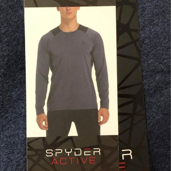 Spyder Men’s Active Long Sleeve Shirt XXL BLUE - Picture 10 of 10
